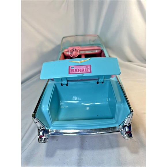 Vintage 1988 BARBIE Size 1957 Chevy Bel Air Convertible Car Turquoise Blue&Pink - Picture 9 of 11